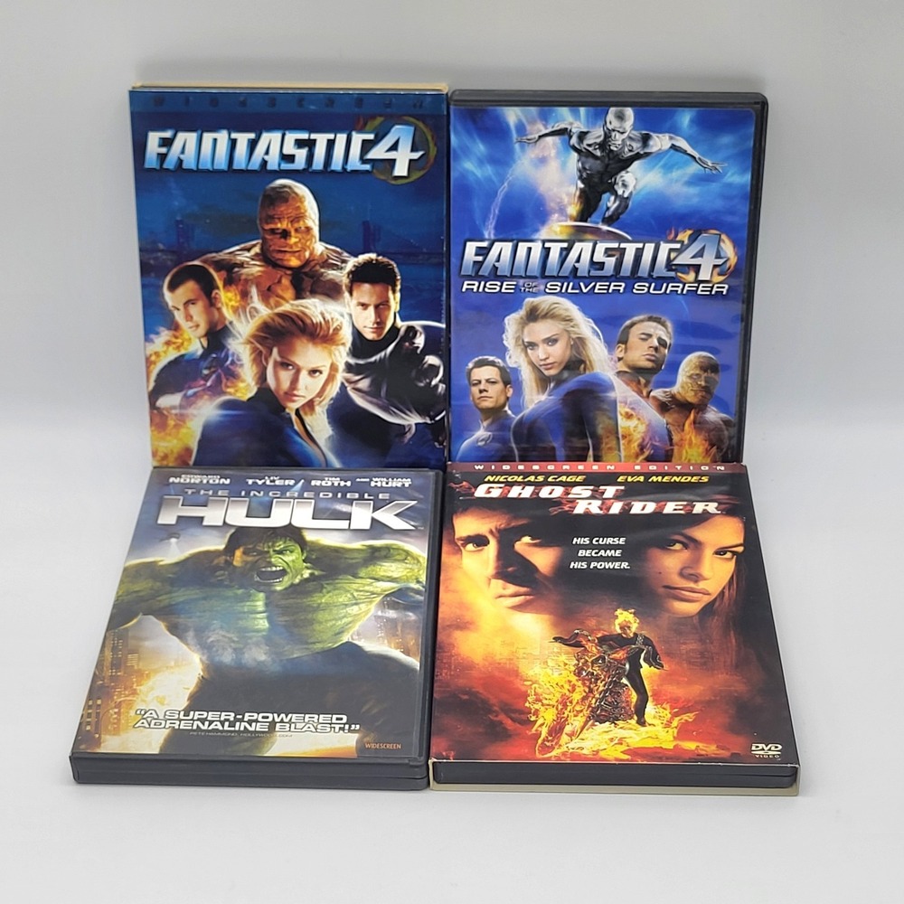 Marvel DVD Lot Hulk Ghost Rider Fantastic Four Silver Surfer 4 Movies